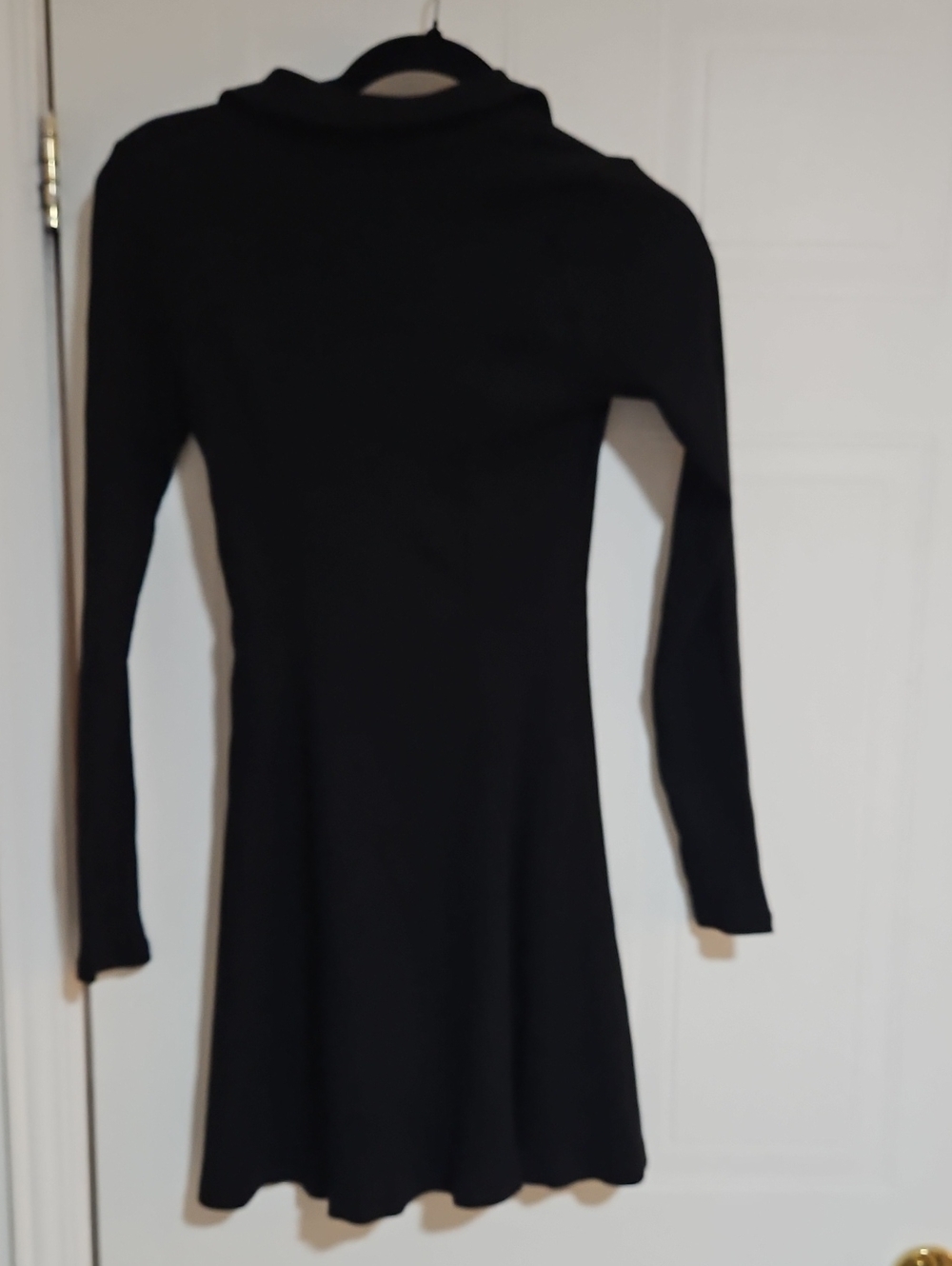 Zara Womens Small Stretchy Bodycon Long Sleeve Black Button Collared Stretch - Picture 5 of 5